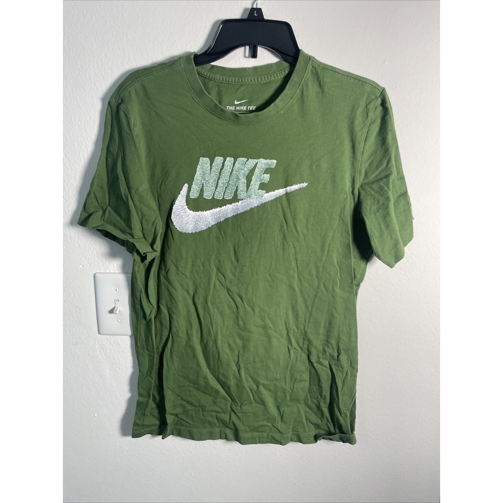 Nike Shirt Mens Size M Green Short Sleeve Pullover Athletic Cut Tee T-Shirt 0305